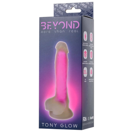 Фаллос Glow Beyond, розовый